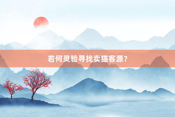 若何灵验寻找卖猫客源？